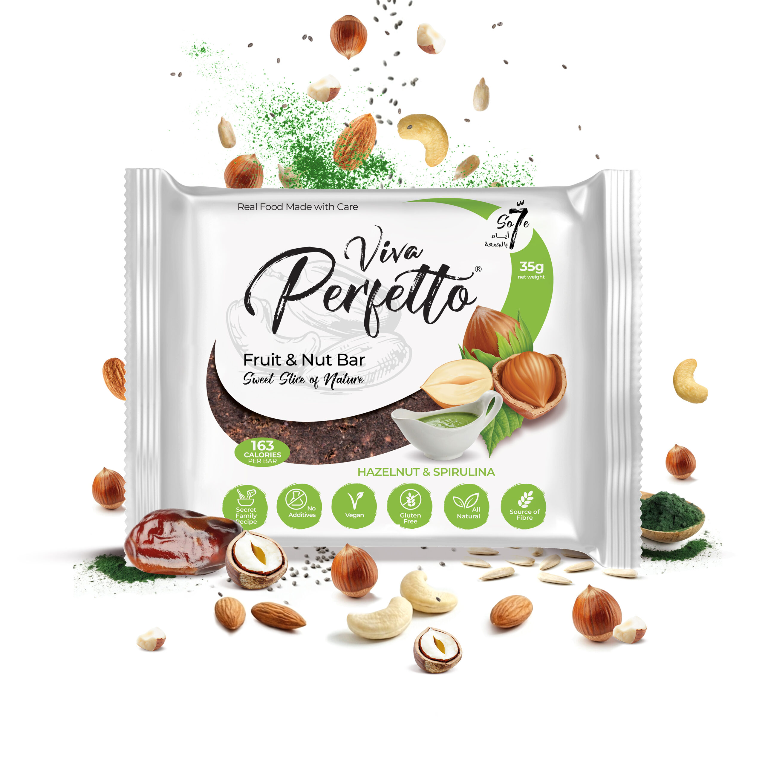 FNB hazelnut-LB Hazelnut & Spirulina Fruit & Nut Bar - Image 1