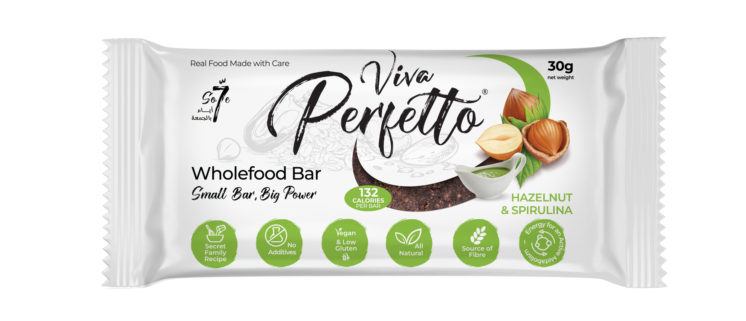 WB Hazelnut LB Hazelnut & Spirulina Wholefood Bar - Image 1